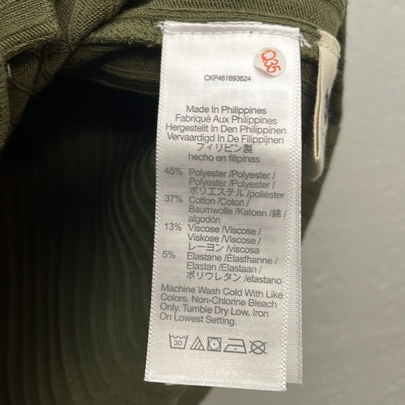 NWT Madewell Ribbed Button Front Crop Tank Olive Green - Picture 5 of 9